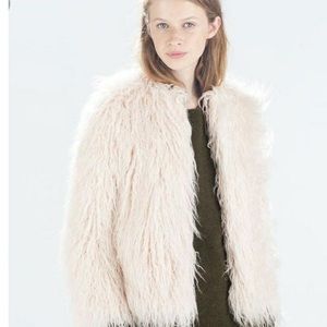 2014 Vintage Zara White Fur Jacket